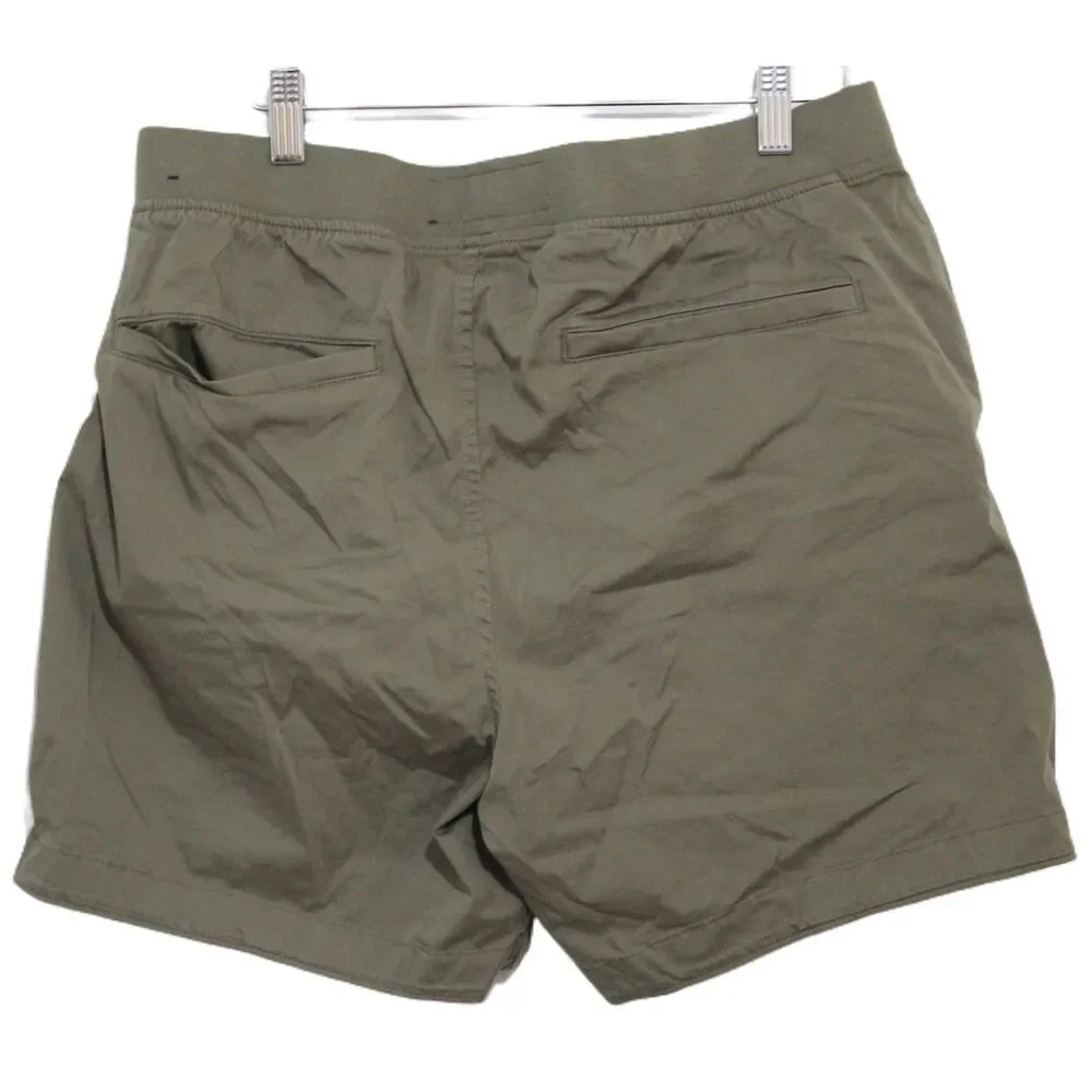Womens Abercrombie & Fitch Stretch Green Elastic Drawstring Athletic Shorts Sz M